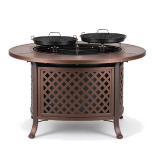 43-Inch Fire Pit Table with Two Swivel Grills